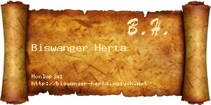 Biswanger Herta névjegykártya